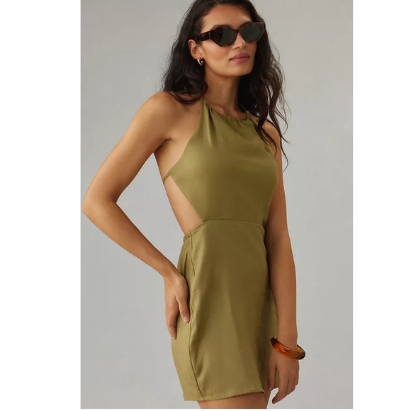 Reformation Dresses & Skirts - Reformation Mabli Linen Mini Dress Olive Green